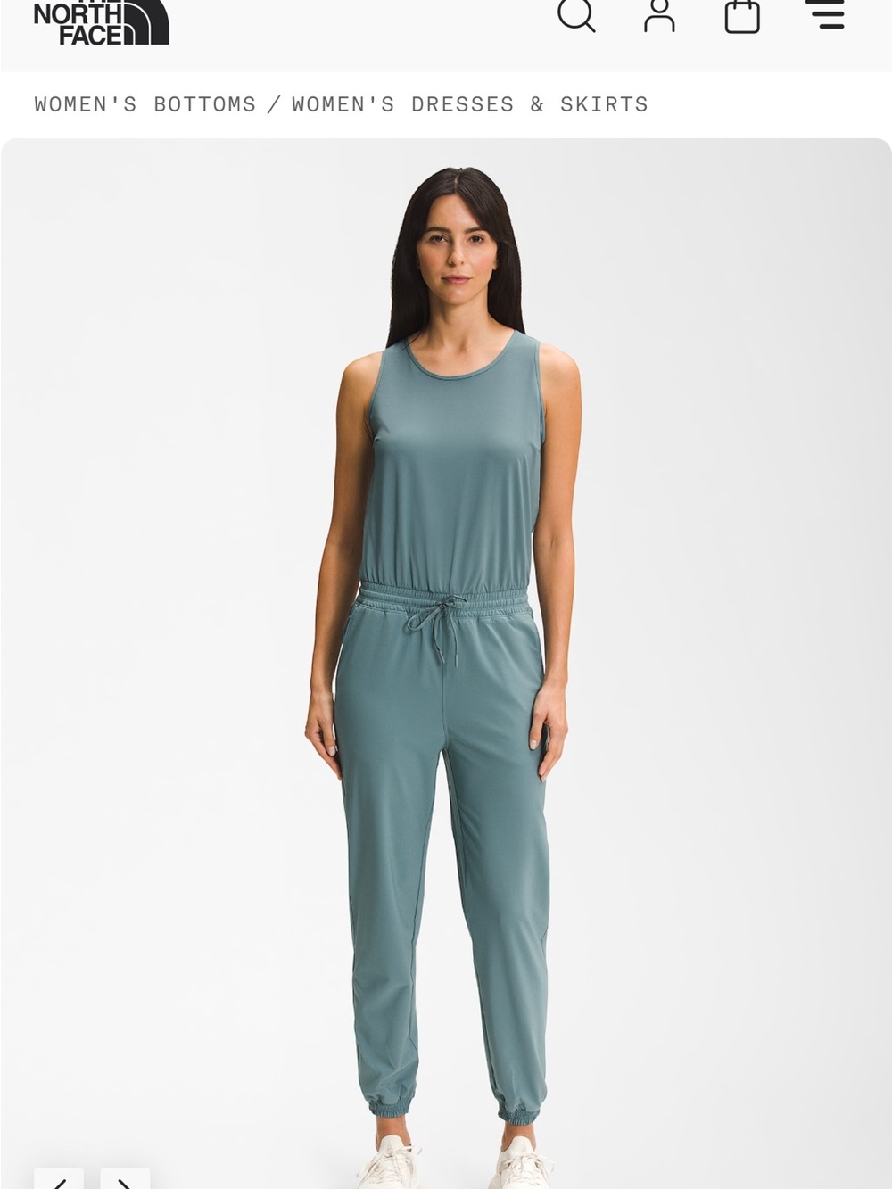 The North Face Women's Slate Green Sleeveless Drawstring Jumpsuit SOLD OUT ONLIN